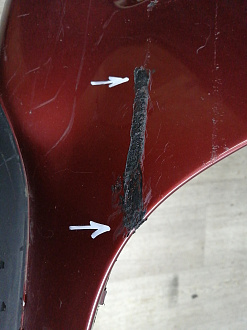 AA045764; Бампер передний; без паркт.; под омыват. (EH44-50031) для Mazda CX-7 I рест. (2009-2012)/БУ; Оригинал; Р1, Мелкий дефект; 