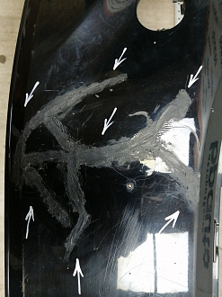 AA045588; Бампер передний; без паркт.; без омыват. (86511-3S000 / 500) для Hyundai Sonata VI (YF) (2010-2014)/БУ; Оригинал; Р2, Удовлетворительное; 