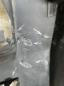 AA044459; Бампер передний; под паркт.; под омыват. (20845711) для Cadillac SRX/БУ; Оригинал; Р1, Мелкий дефект; 