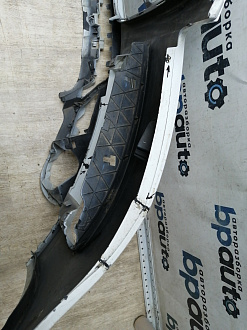 AA045516; Бампер передний; под паркт.; под омыват. (4L0 807 437 H) для Audi Q7 I рест. (2010-2015)/БУ; Оригинал; Р2, Удовлетворительное; 