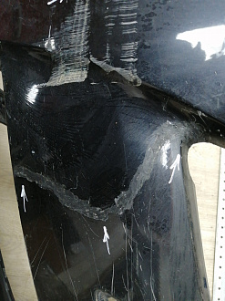 AA045532; Бампер передний; под паркт.; под омыват. (4L0 807 437 H) для Audi Q7 I рест. (2010-2015)/БУ; Оригинал; Р2, Удовлетворительное; 