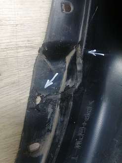 AA046010; Бампер передний; без паркт.; под омыват. (62022-BH10H) для Nissan Note I рест. (2009-2013)/БУ; Оригинал; Р1, Мелкий дефект; 