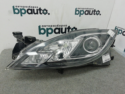 Фара левая галоген, черный отражатель Мазда 6 II GH Wagon 2007-2009, б/у, фото 1