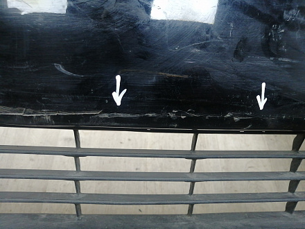 AA045951; Бампер передний; под паркт.; под омыват. (52119-0E220) для Toyota Highlander III (2014 — 2016)/БУ; Оригинал; Р1, Мелкий дефект; 