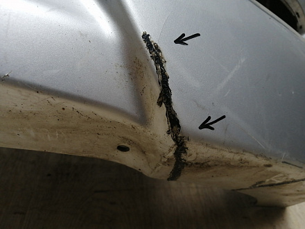 AA045613; Бампер задний; без паркт. (86611-4L200) для Hyundai Solaris I HB (2010- 2014)/БУ; Оригинал; Р1, Мелкий дефект; 