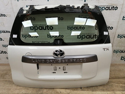 AA037159; Крышка багажника (67005-60L30) для Toyota Land Cruiser Prado/БУ; Оригинал; Р1, Мелкий дефект; (070) Белый перламутр 3х. сл.