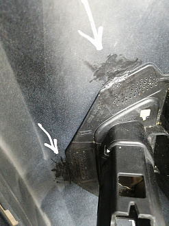 AA045686; Бампер передний, Track-Field; без паркт.; под омыват. (5N0807221T) для Volkswagen Tiguan I рест. (2011- 2016)/БУ; Оригинал; Р1, Мелкий дефект; 