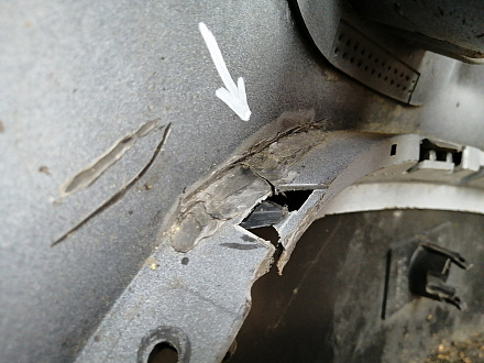 AA044919; Бампер передний; под паркт.; под омыват. (95122388) для Opel Mokka (2012 - 2015)/БУ; Оригинал; Р1, Мелкий дефект; 