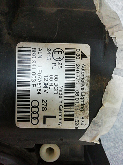 AA000181; Фара ксенон левая, светодиодная (8K0 941 003 P) для Audi A4 B8/БУ; Оригинал; Р1, Мелкий дефект; 